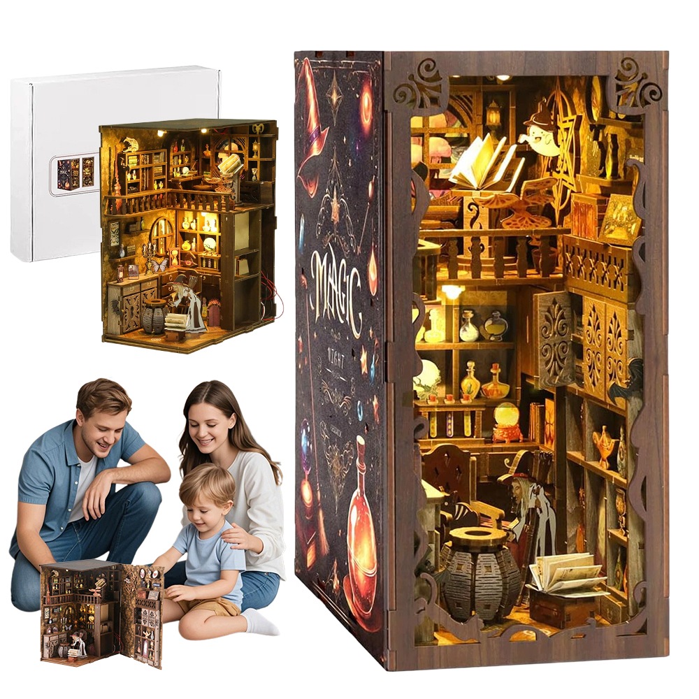 Book nook drewniany 3D z Led magiczny las 18x11x23cm samodzielnego montażu