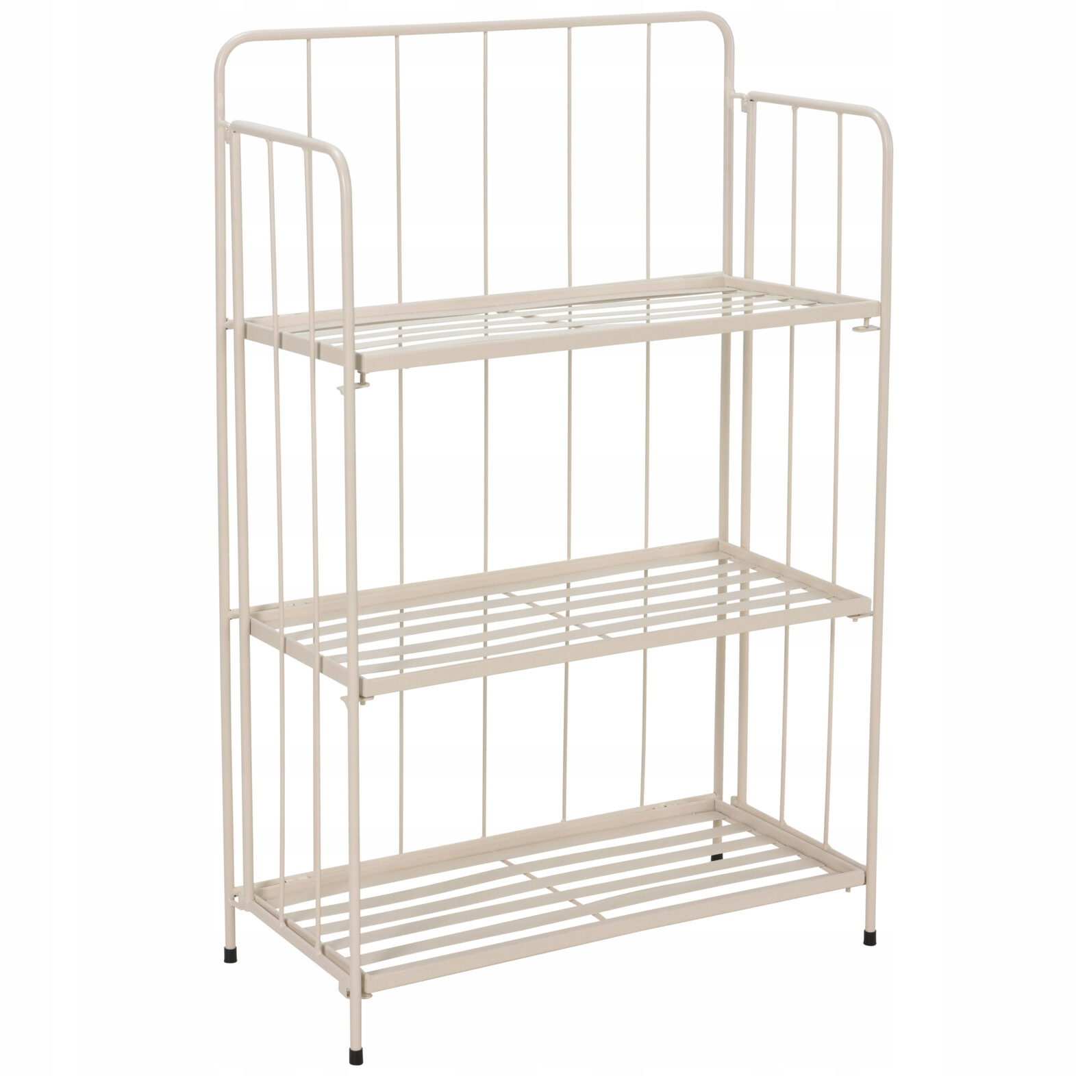 Regál Kvetináč Béžový Kovový 3 Úrovne Skladací 58 x 27 x 90 CM