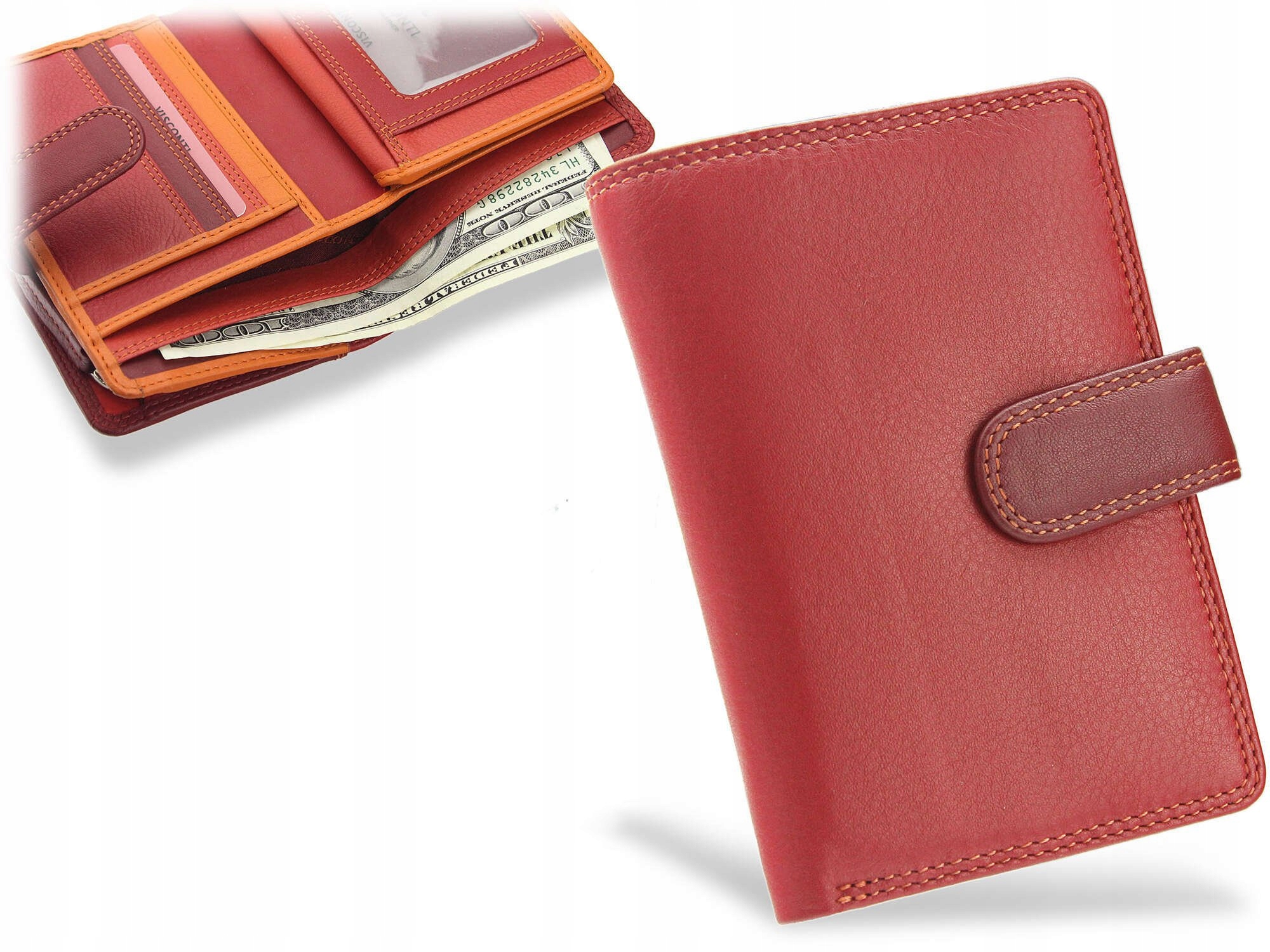 Dámská Kožená Peněženka Visconti Velká RB51 Červená