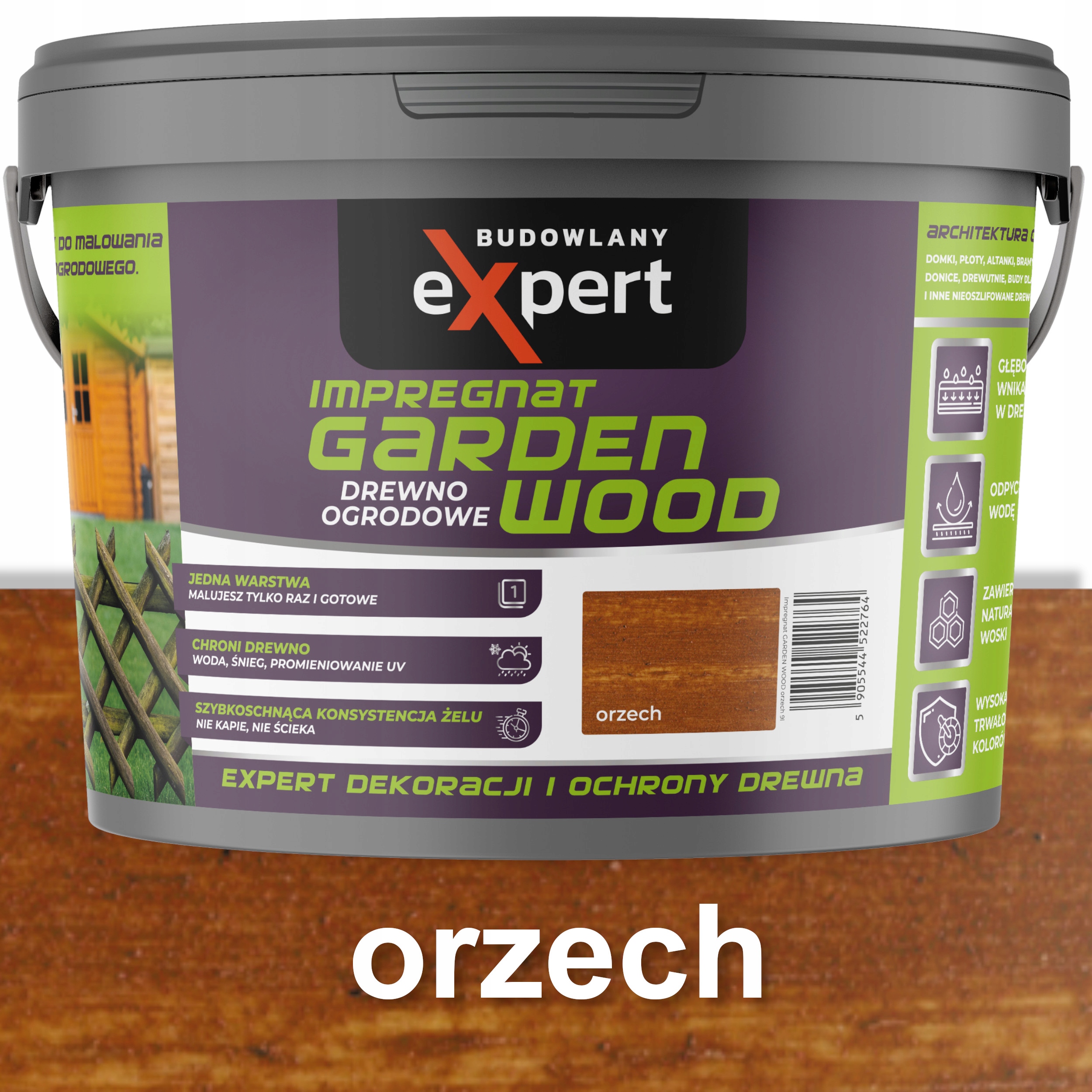 IMPREGNAT OGRODOWY GARDEN DO DREWNA OGRODOWEGO ŻELOWY 9L JEDNA WARSTWA