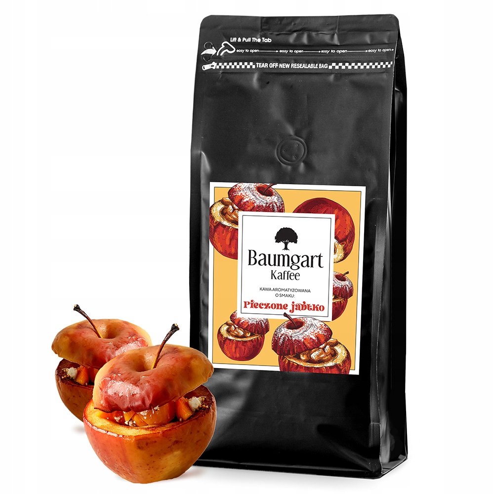 Kawa Mielona 1kg 1000g Smakowa Arabica Brazylia Pieczone Jabłko Baumgart