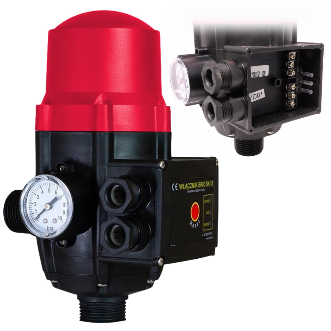 Ciśnieniowy Włącznik Wyłącznik Pompy Hydroforu Brio SK-13 Sterownik Gz 1"