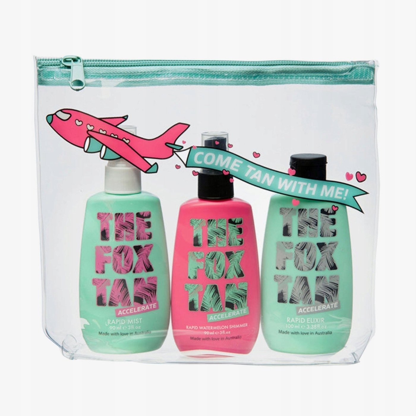 Zestaw 3 przyspieszaczy opalania na wakacje The Fox Tan The Jet Setter