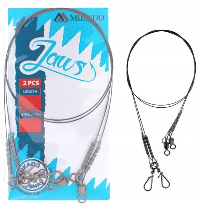 Przypon Spinningowy Tytanowy Mikado Jaws Light 25cm 10kg 2szt. Quick Snap