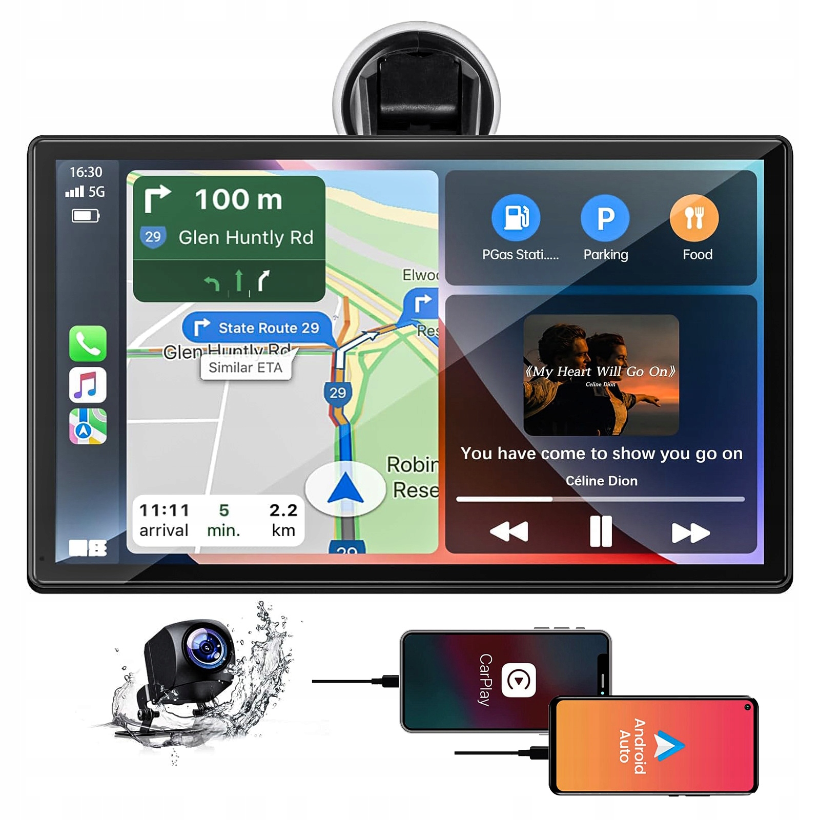 9 Palcov Multimediálna stanica Carplay a Android Auto monitor Kamera.