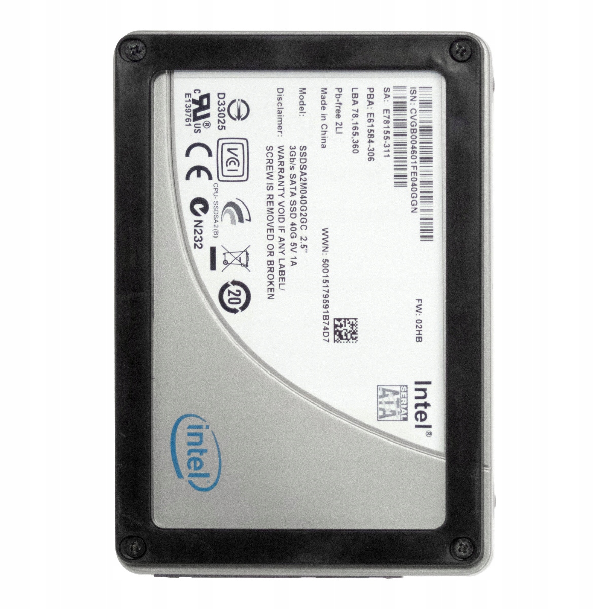 Intel X25 V Intel Ssdsa2m040g2gc Intel SSD X25-V 40GB