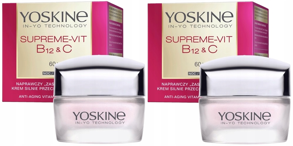 2 kusy Yoskine Supreme Vit B12 & C krém 60+ Noc Dax Vitamínová injekce