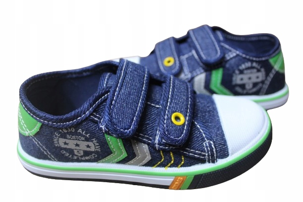 BUTY TRAMPKI CHŁOPIĘCE RZEPY WKŁ. SKÓRZANA PROFILOWANA ROZ.31 Odcień granatowy