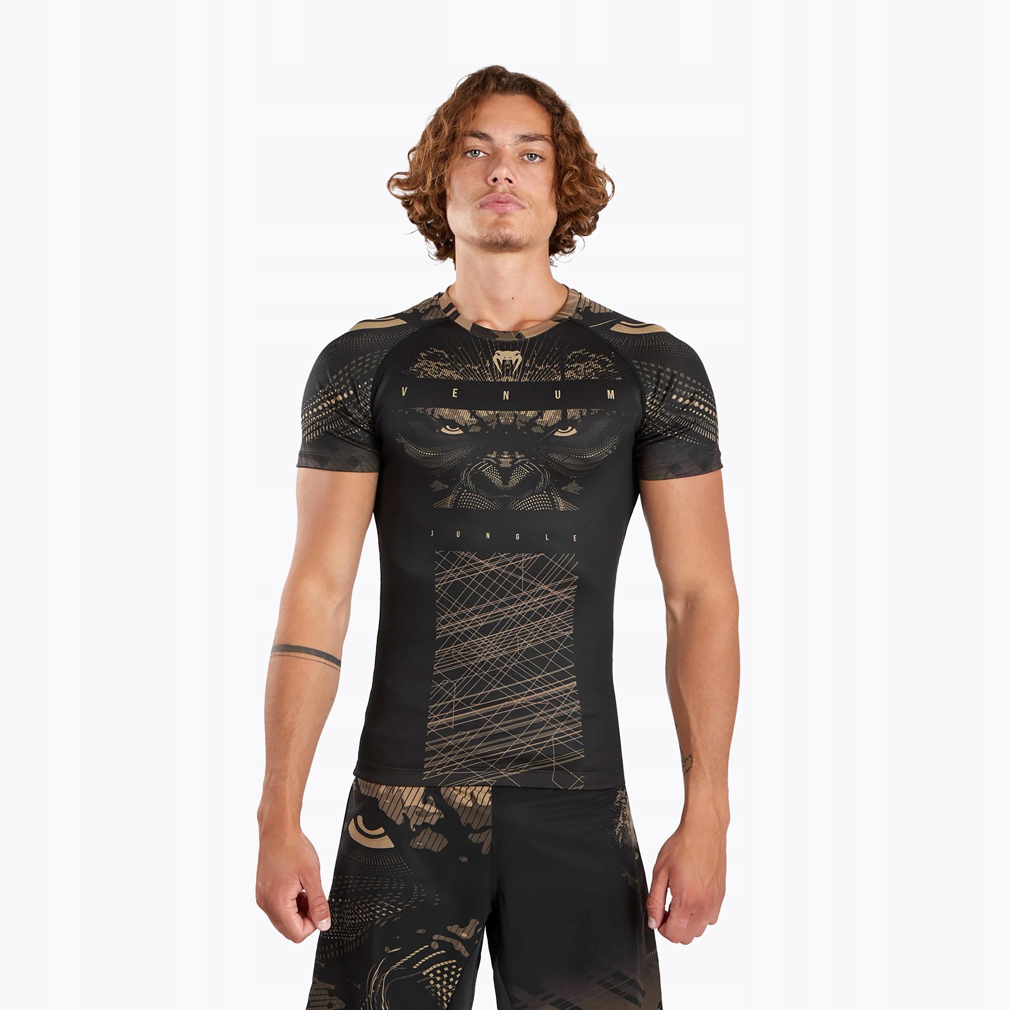 Pánský rashguard Venum Gorilla Jungle Rashguard černá/písková L