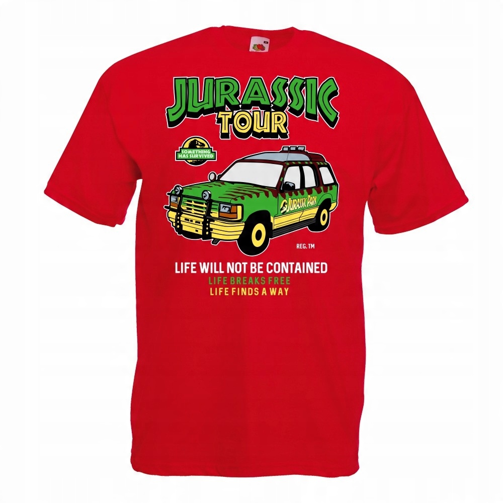

Koszulka Jurassic tour jeep auto M czerwona