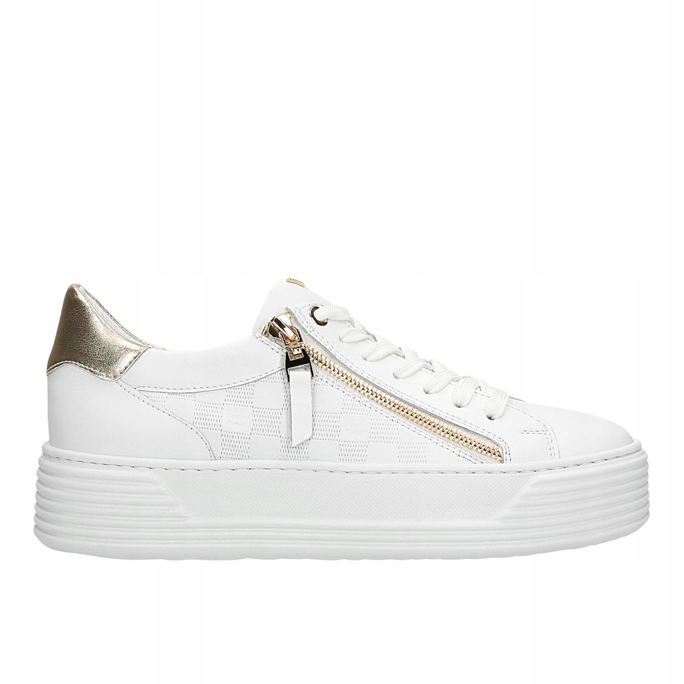 Bílé dámské tenisky se zlatým ozdobným zipem vel. 39