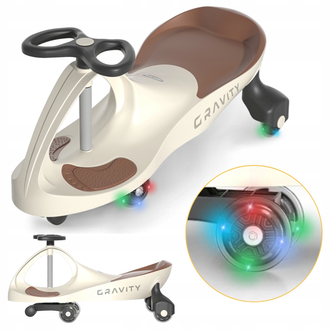 Jeździk Grawitacyjny dziecięcy kauczukowe koła Led Gravity Milly Mally