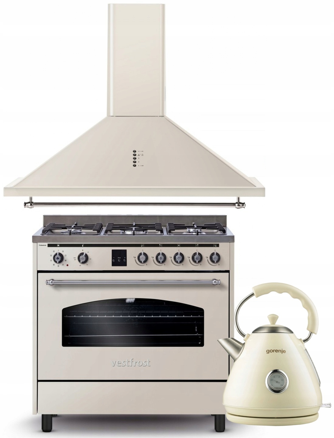 PIĘKNY ZESTAW AGD VESTFROST BEŻOWY RETRO + GRATIS