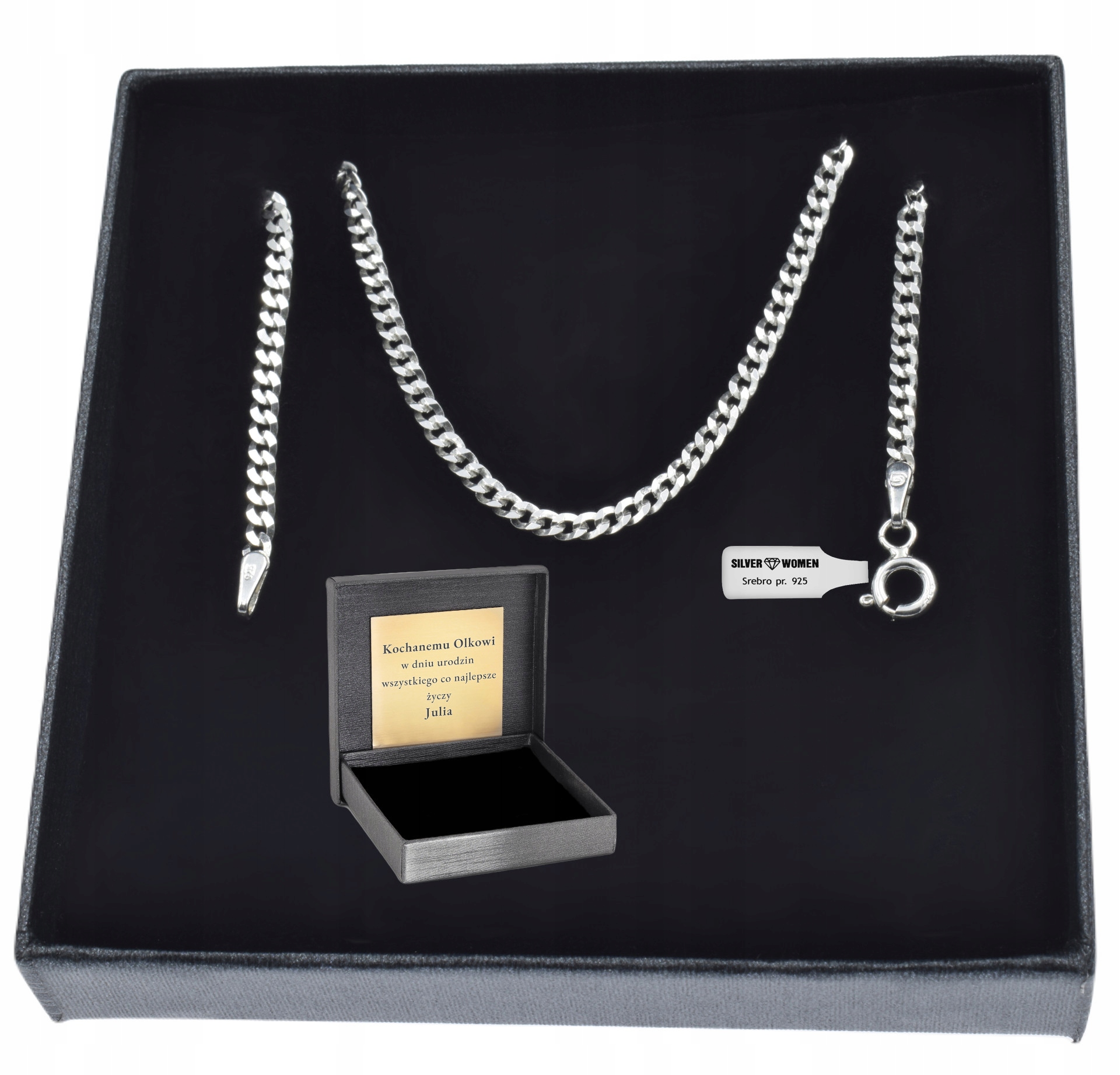 

Łańcuszek Srebrny 925 Pancerka 2.4 MM. Grawer