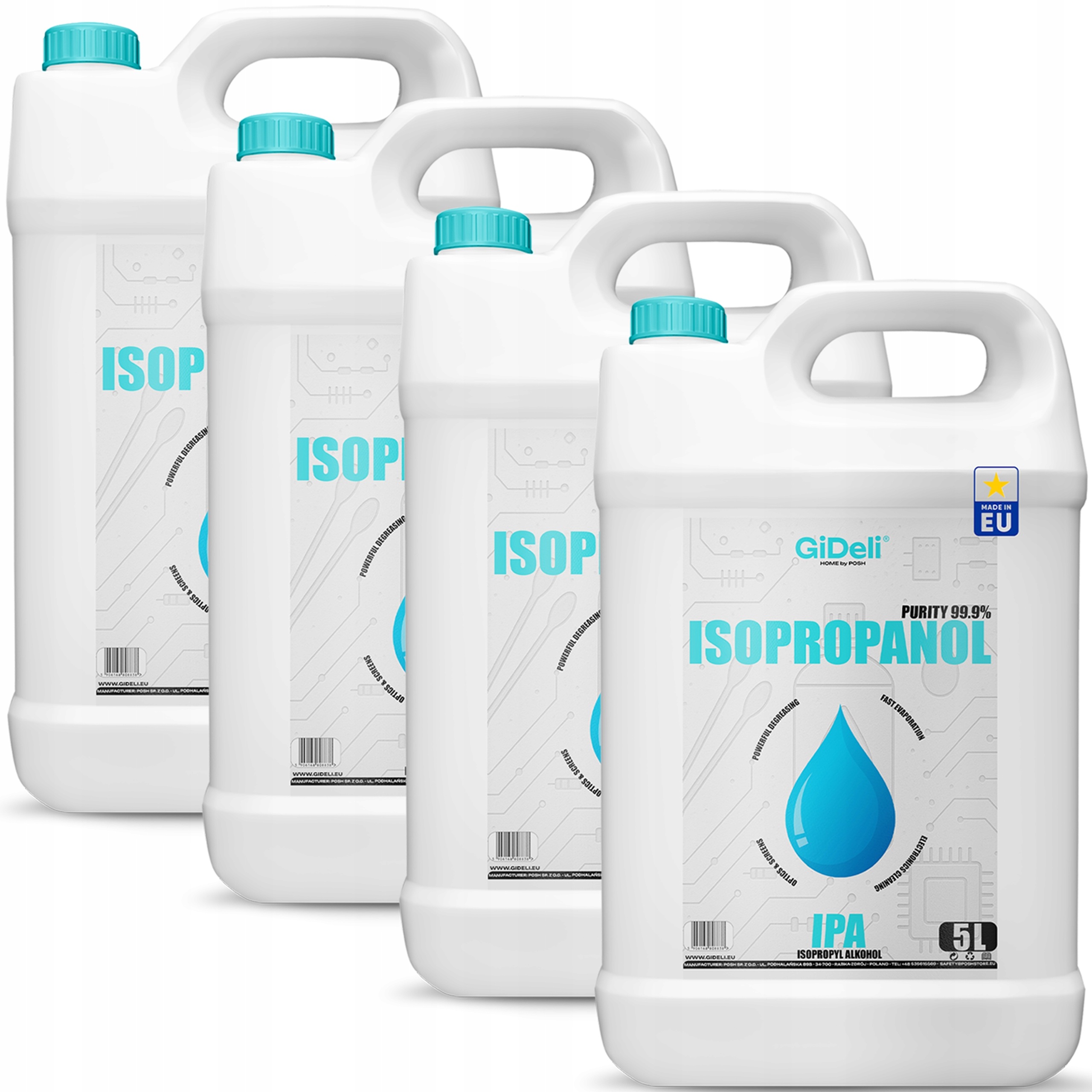 Isopropylalkohol 4x 5L GiDeli Ipa Isopropanol 99,9%