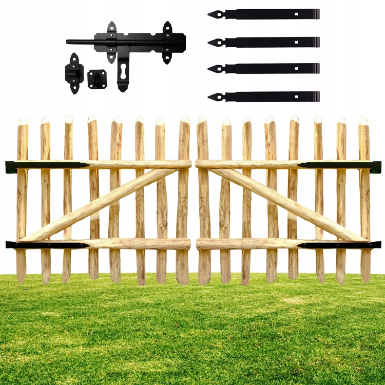 Dřevěná Plotová Furtka, sada 2 kusů 60 x 100 cm branka, zahrada