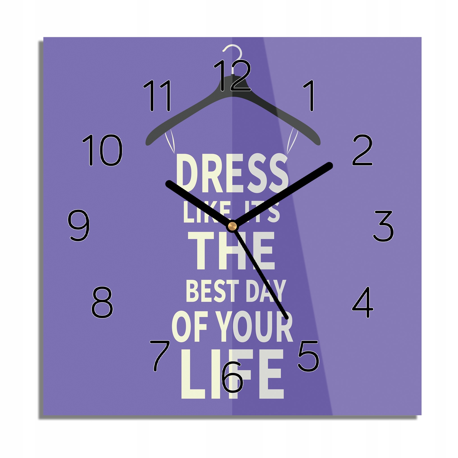 

Motto tekst plakat zegar szklany na ścianę 30x30