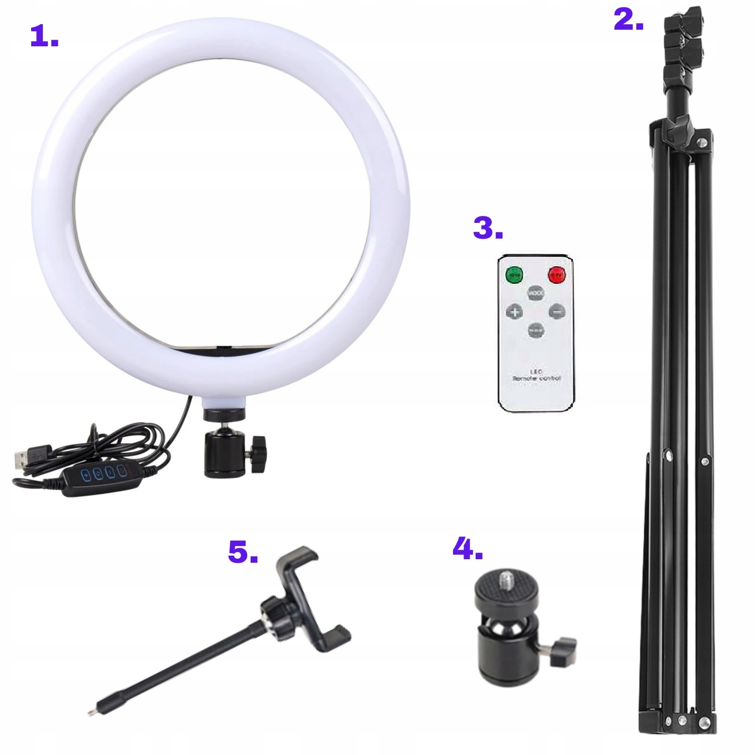 LAMPA LED PIERŚCIENIOWA KOLOROWA STATYW 210 CM Kolekcja instagram online