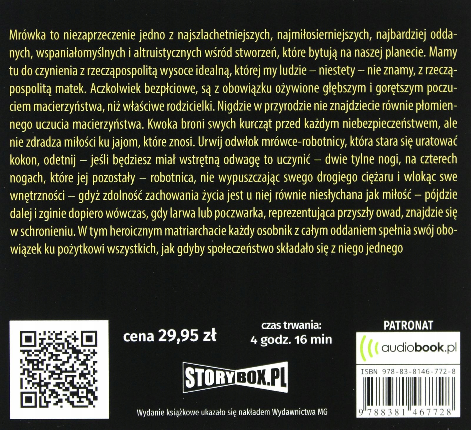 ŻYCIE MRÓWEK - MAURICE MAETERLINCK [AUDIOBOOK] Stan opakowania oryginalne