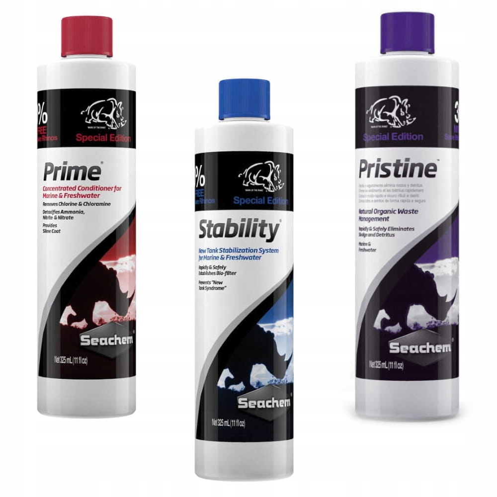 Sada Seachem Stability Pristine Prime pro akvárium 3x325 ml
