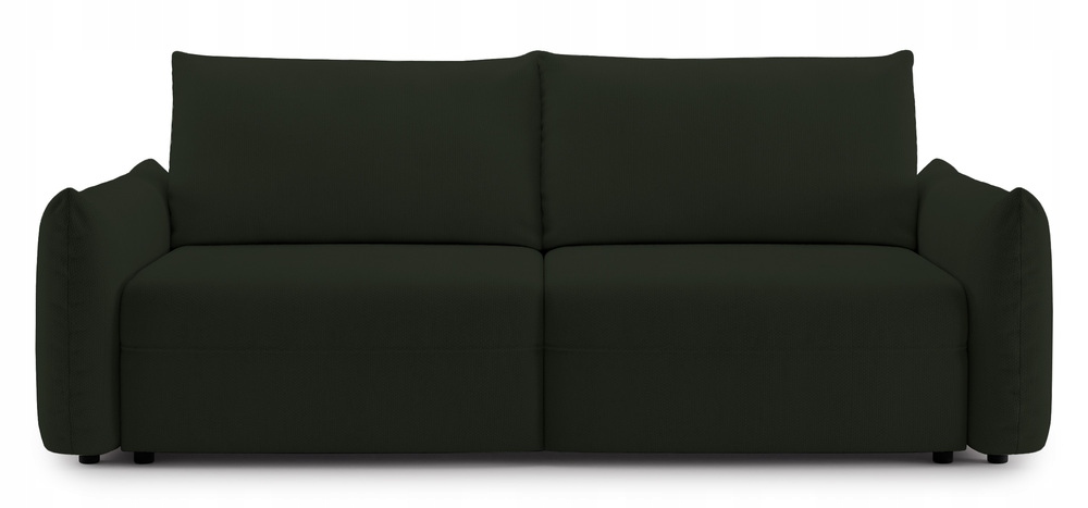 Rozkládací třímístná pohovka Theolla s úložným prostorem, zelená šenilová barva