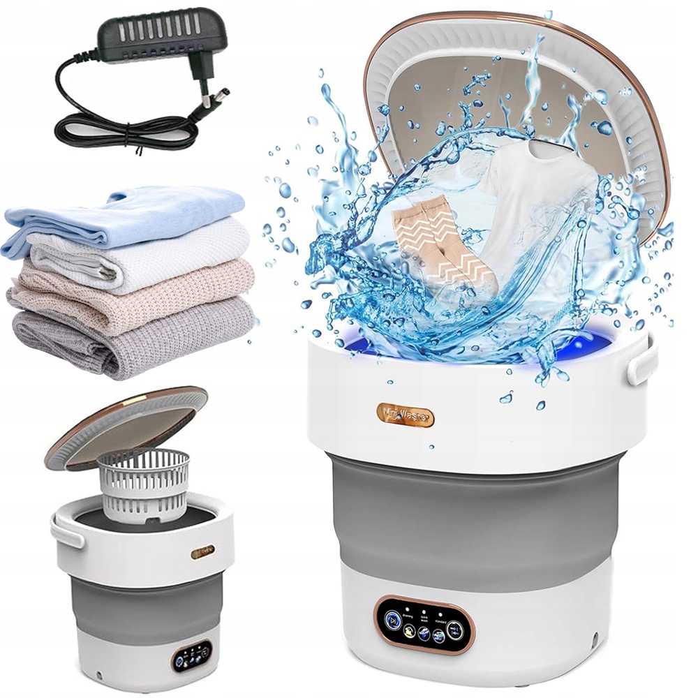 Přenosná Mini Skládací Pračka Automatická Cestovní Turistická 12L