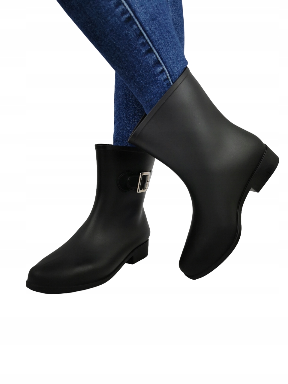 Kalosze Modne gumowce lekkie wygodne Czarne Rozmiar 37