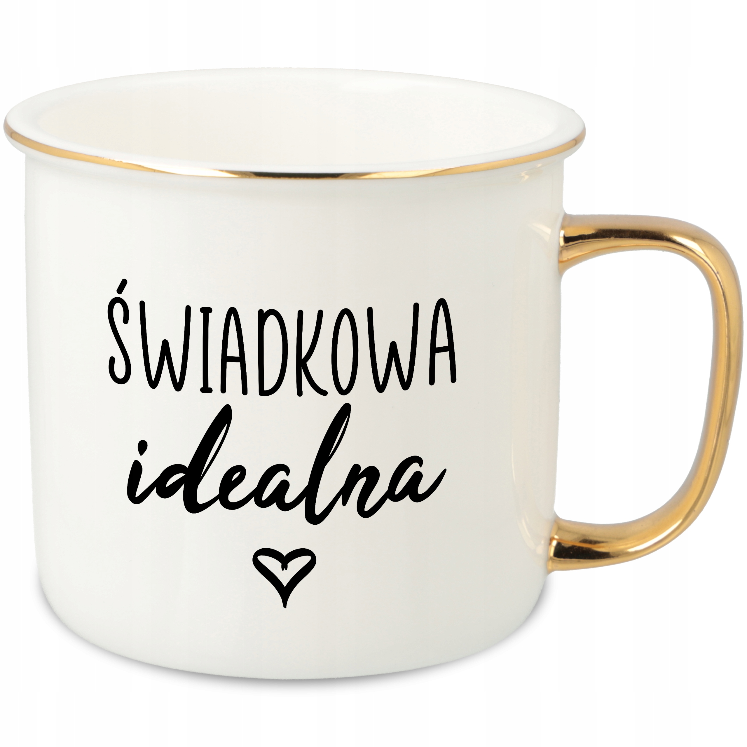 Hrnek Ucho Forma Zlatý Porcelánový Retro Dárek Pro Svědkyni Ideální Vzhled