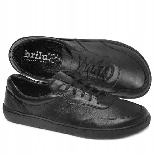 Brilu Polskie Skórzane Buty Barefoot Mika Czarne 41
