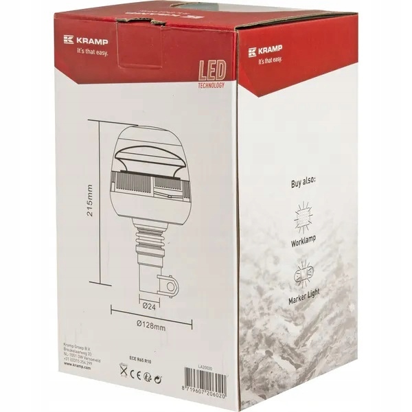 LAMPA BŁYSKOWA OSTRZEGAWCZA LED KRAMP 24W EMC Kolor pomarańczowy