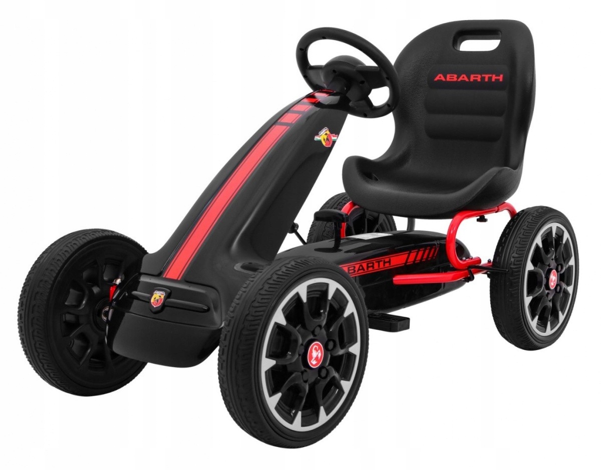 Czarny Gokart Abarth na pedały dla dzieci Pompowane koła