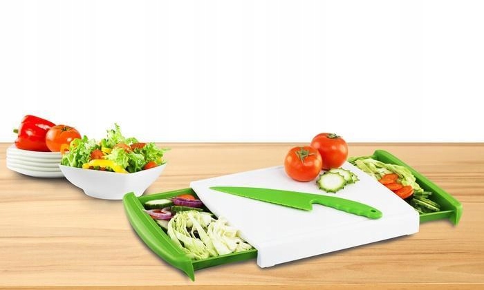 DESKA KUCHENNA DO KROJENIA WARZYW Z POJEMNIKAMI TV Kształt prostokątny