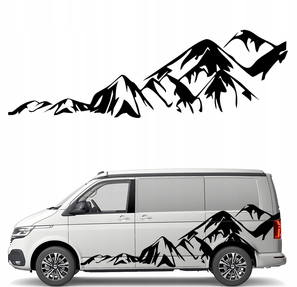 1x Nálepka Grafika na karavan auto Pasmo Hory Mountains 70x222