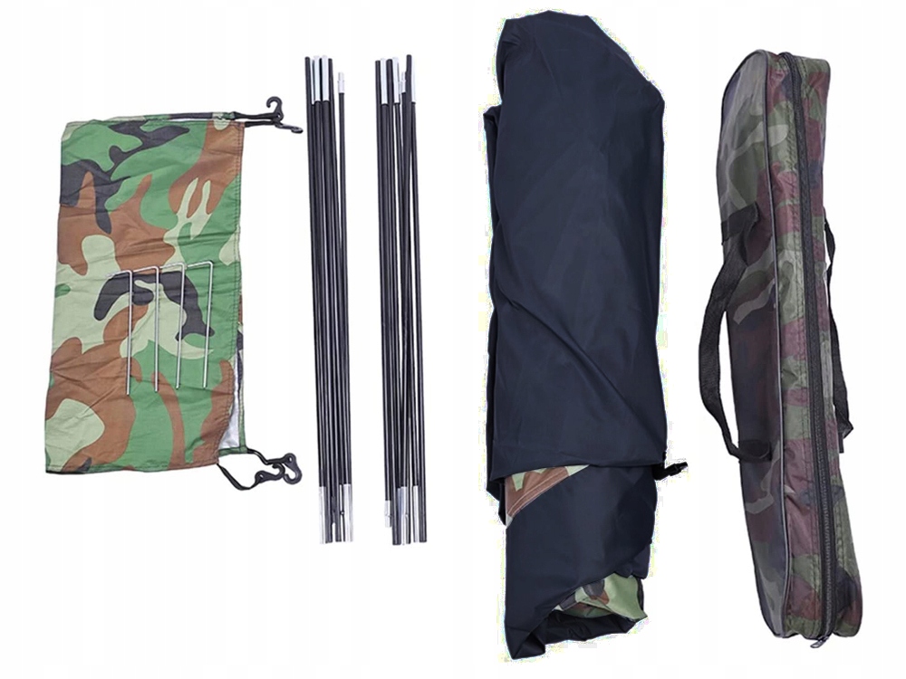 NAMIOT TURYSTYCZNY KEMPINGOWY MOSKITIERA MORO XXL Materiał stelaża włókno szklane