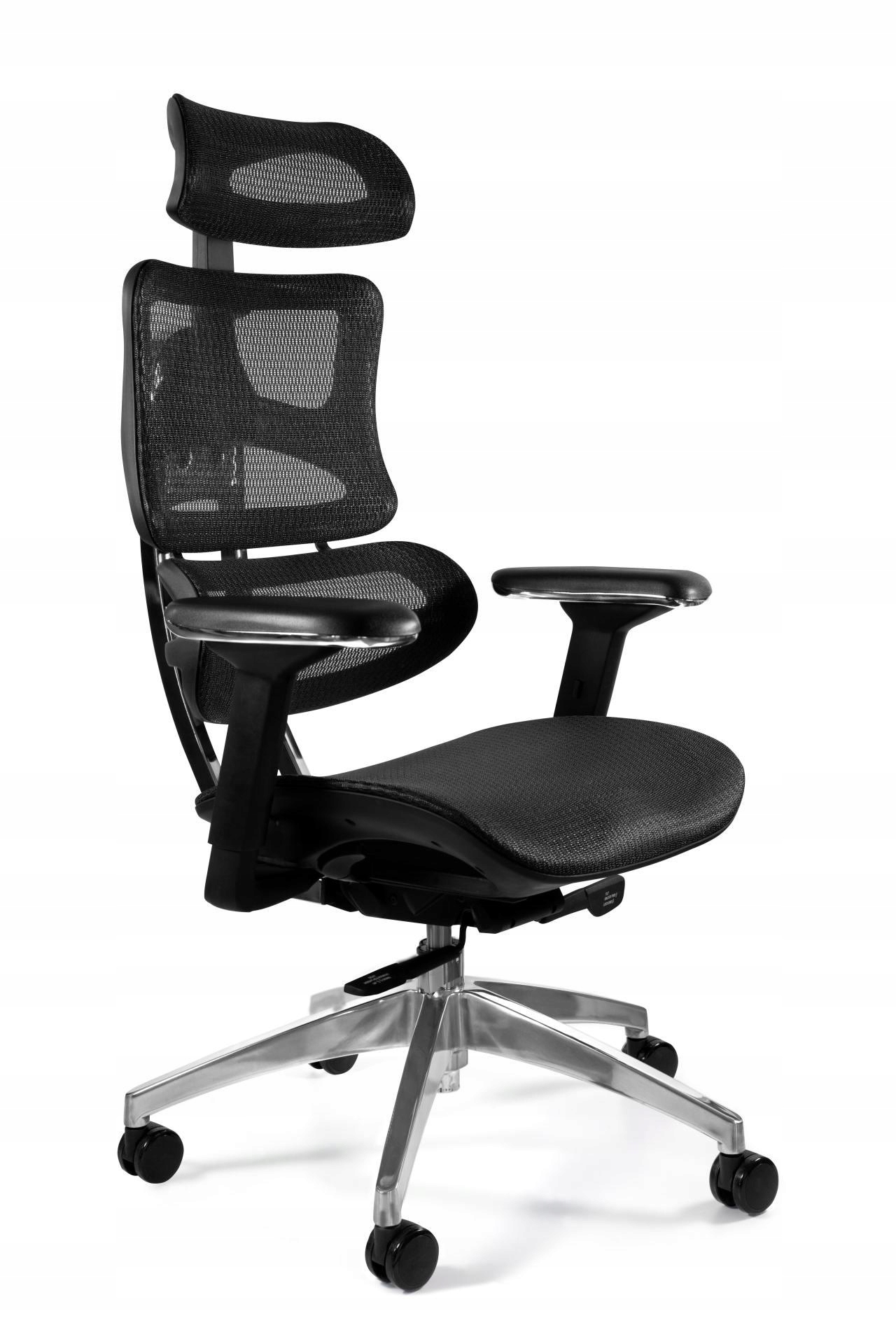 Fotel ergonomiczny obrotowy Ergotech Unique Aluminium Czarny