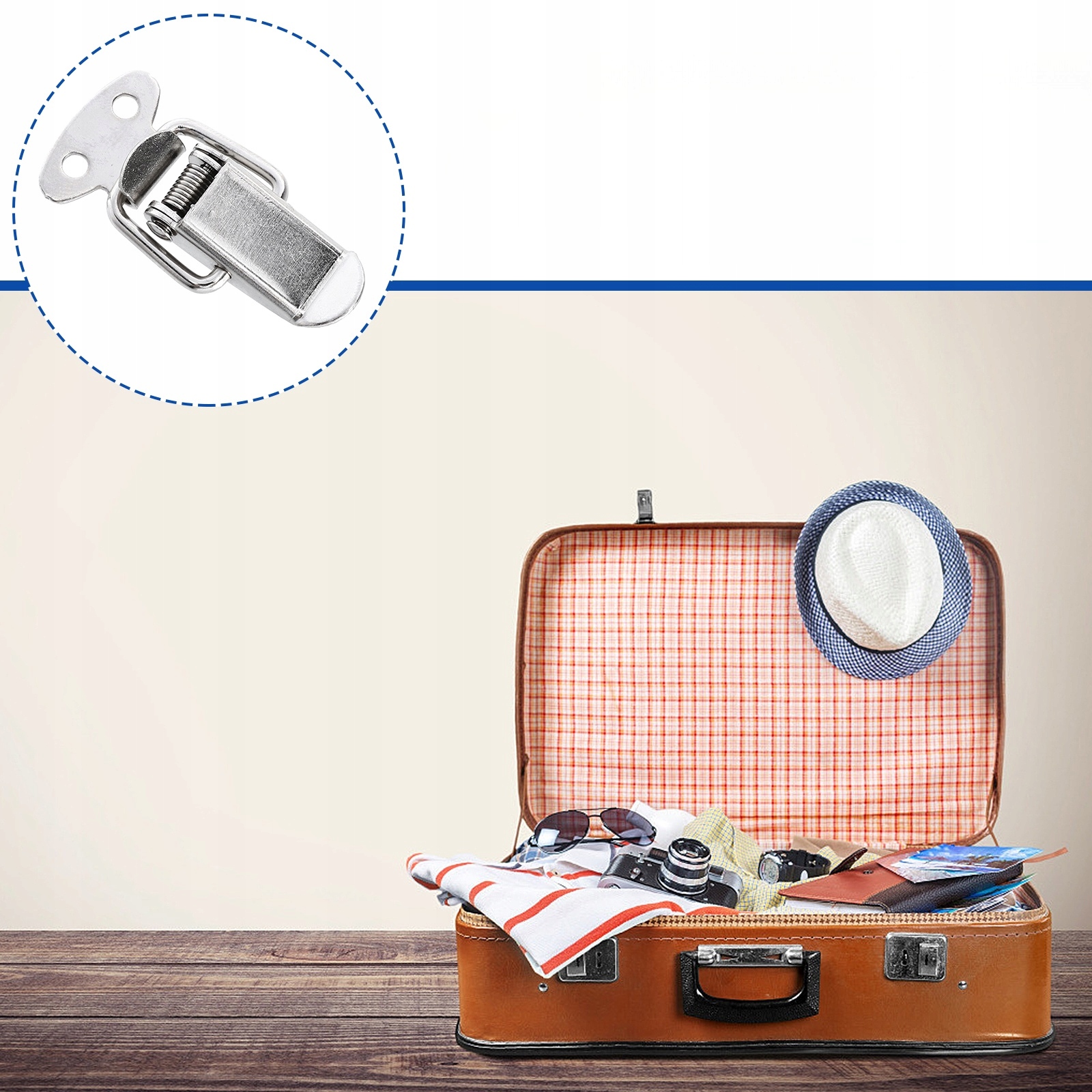 BLOKADA NARZĘDZIA AKCESORIA DO WALIZKI BŁYSZCZĄCY ZATRZASK Długość 100 mm