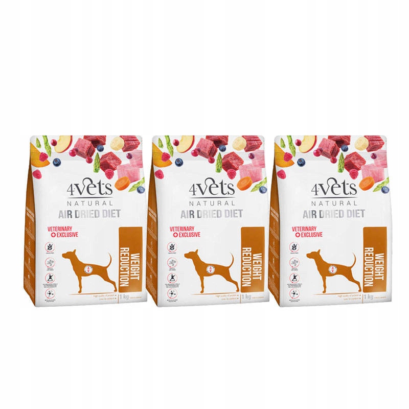 4Vets Weight Reduction karma szuszona dla psa z nadwagą 3 x 1 kg