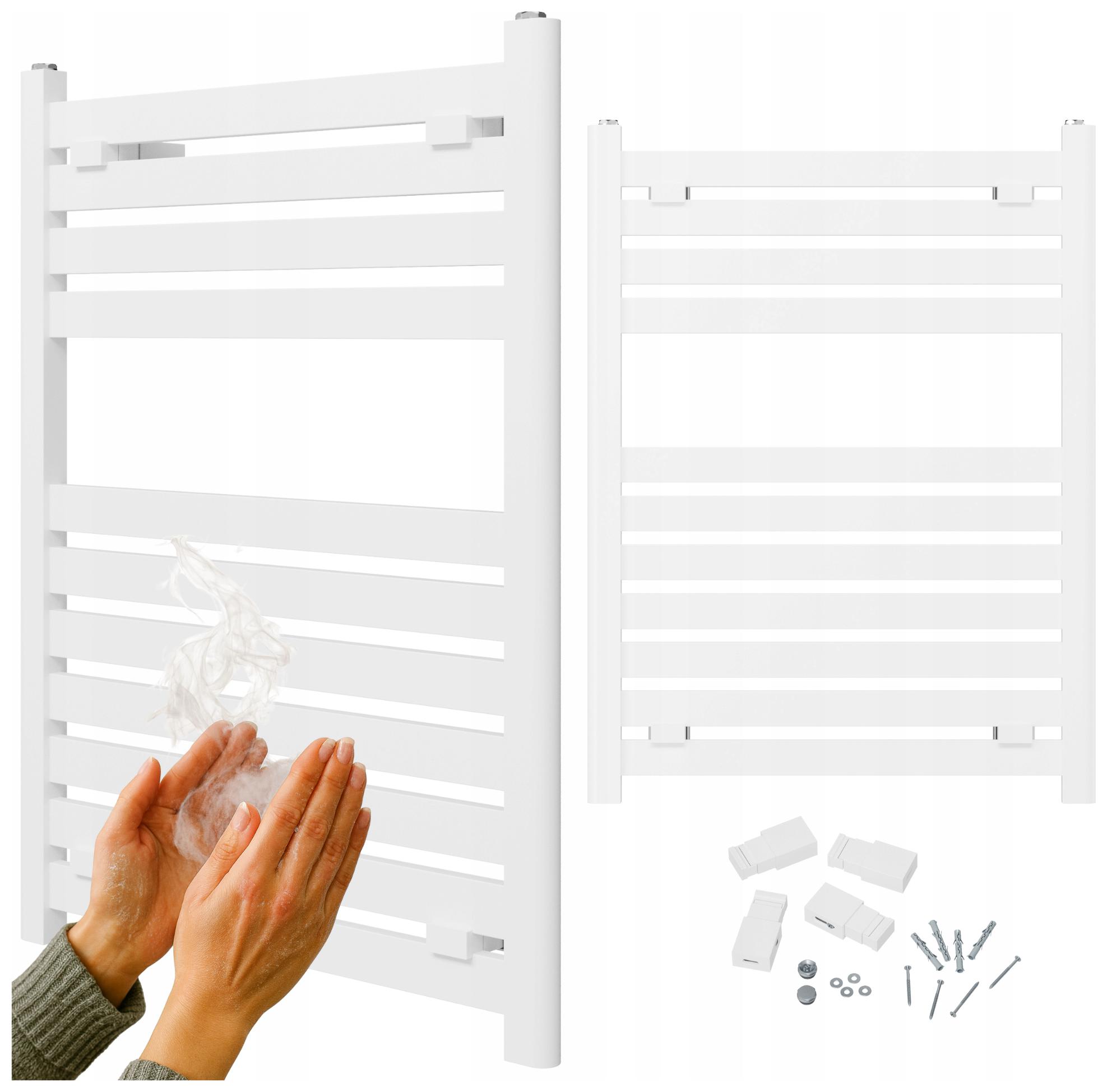 Kúpeľňový radiátor vodný 80x60 Biely radiátor rebrík Enzo