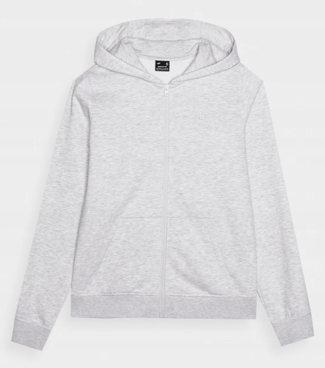 Mikina s kapucí rozepínací 4F F1467 šedá vel M