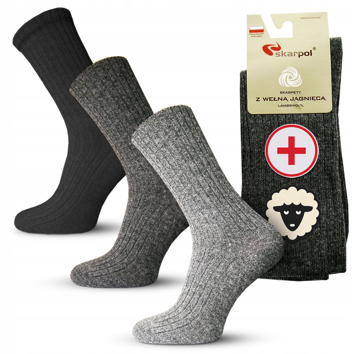 

3x Delikatne bezuciskowe Skarpety Wełniane *35-38