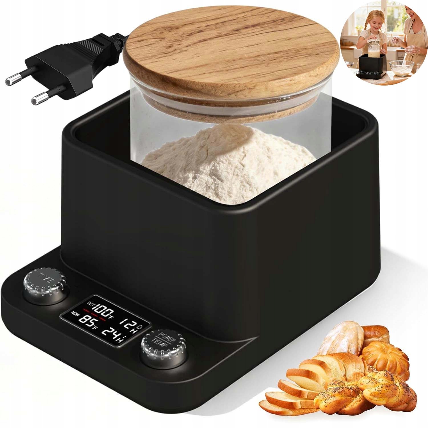 Fermentační Ohřívač Kvásku 21 40C Časovač 198H Pro Pekaře Dárek