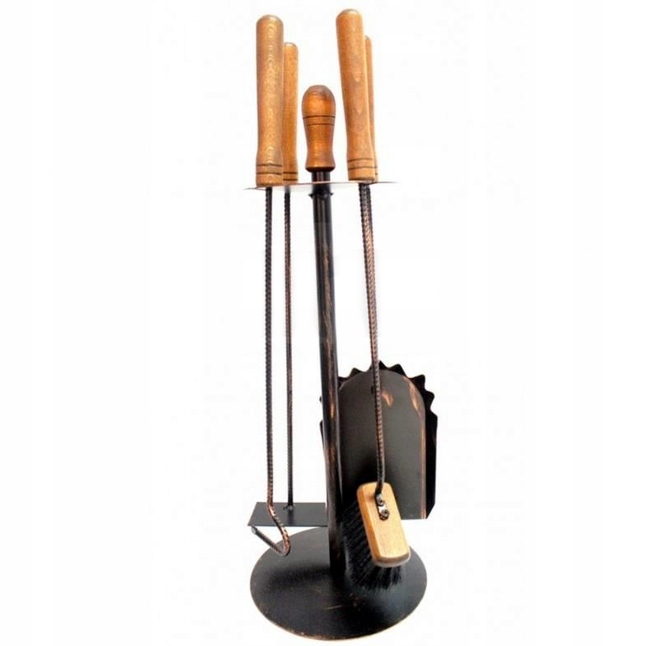 Krbové Nářadí Do Krbu Pece pohrabáč smetáček lopatka Patina 4 prvky