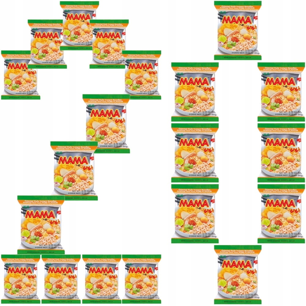 20 x Thajská vepřová polévka Těstoviny Instantní vepřové maso Tom Yum 60 g Mama