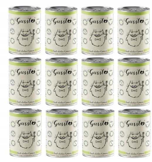Mokra karma dla kota Gussto Cat Chicken & Prawns 12x400g Kurczak krewetki