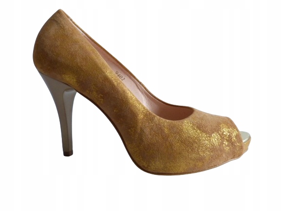 zlato béžové lodičky na platformě bez prstu Sala 37