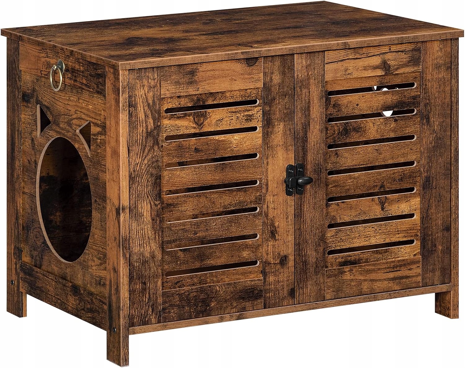 Levně Domeček pro kočky Hoobro hnědý obdélníkový 60 cm x 45 cm x 50 cm