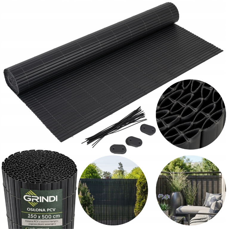 Kryt Na Balkon Zesílený Pvc Balkonová Podložka 150x500 Antracit Gmp