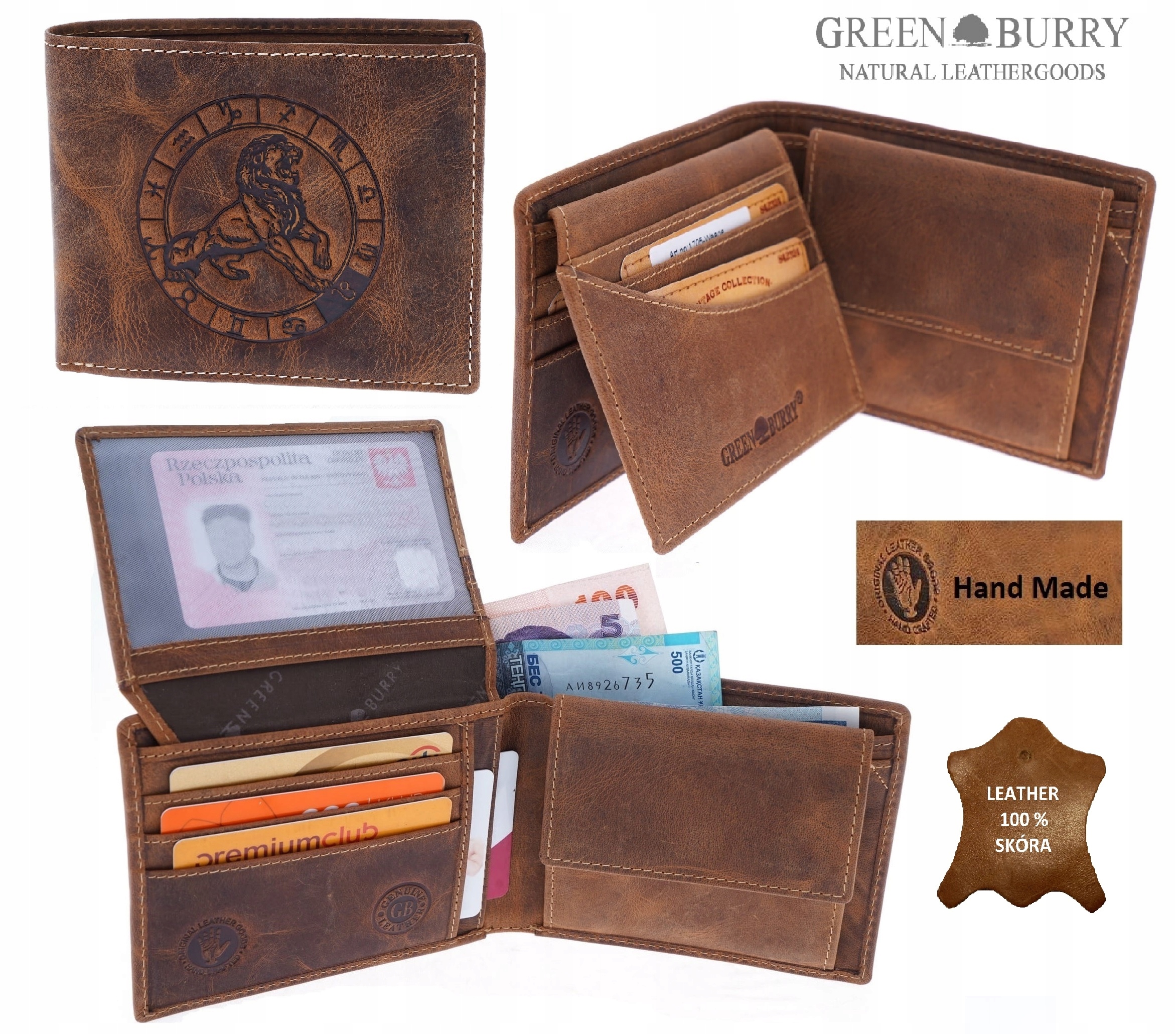 PORTFEL ZODIAK LEW SKÓRA 1705-LOEWE-25 GREENBURRY