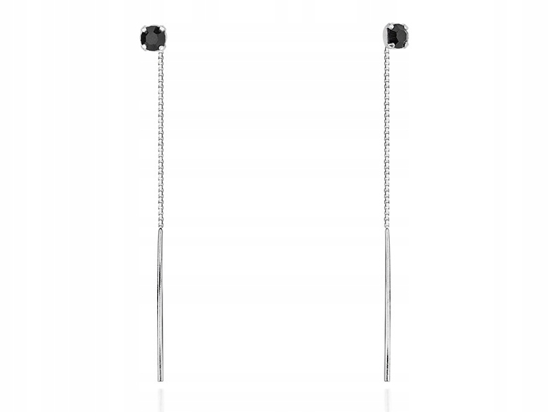 

Srebrne Kolczyki Wiszące 925 Kulka 4mm Przewlekane