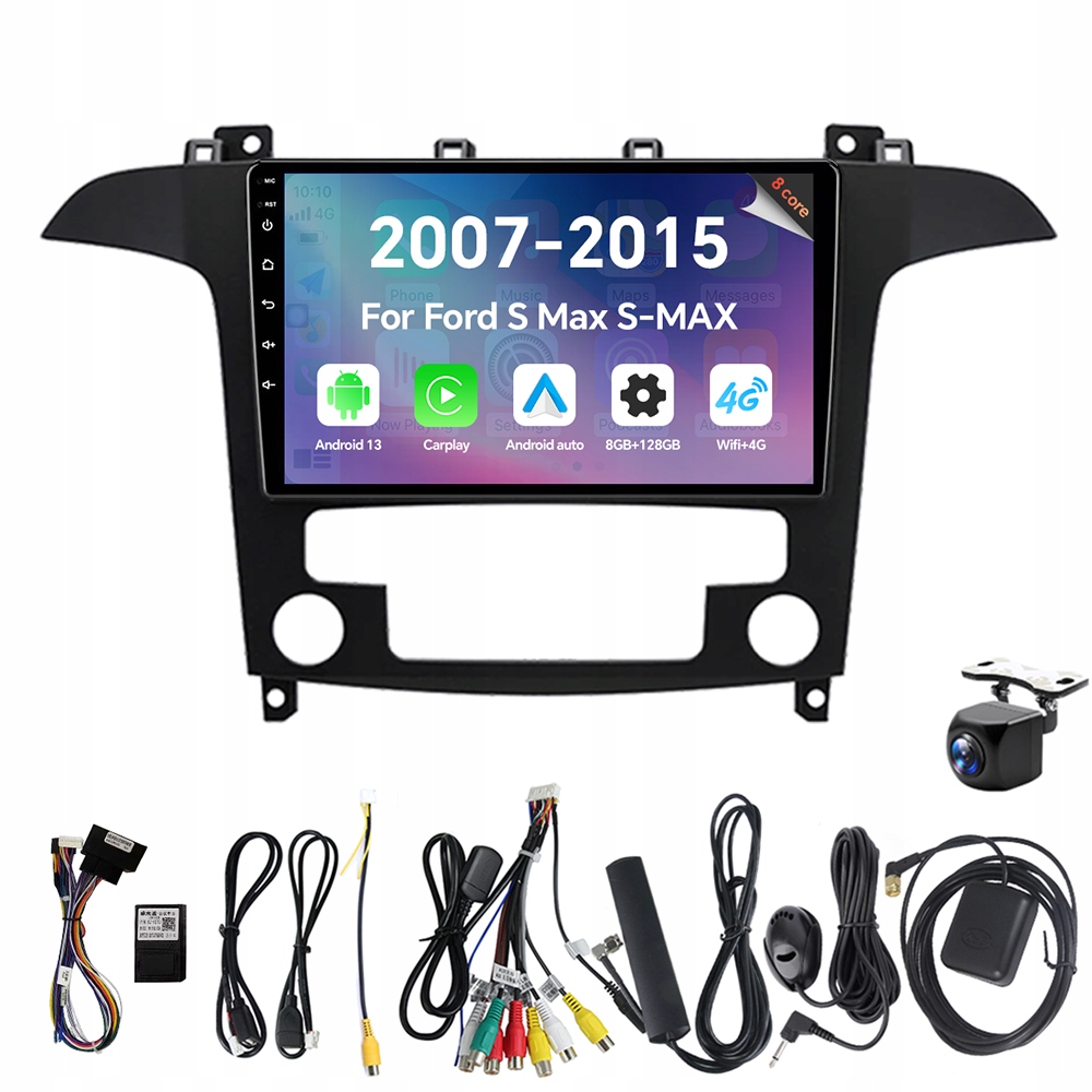 Autorádio Eunavi 2Din s Androidem 13 pro Ford S-max 2007-2015 At